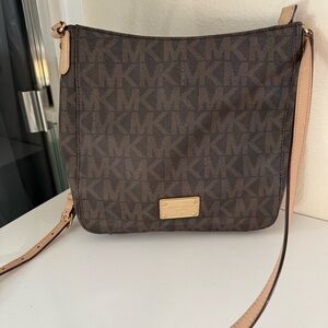 Michael Kors Dark Brown Monogram Crossbody Bag